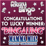 Dingaling wins 5* Greek Holiday at Ritzy Bingo